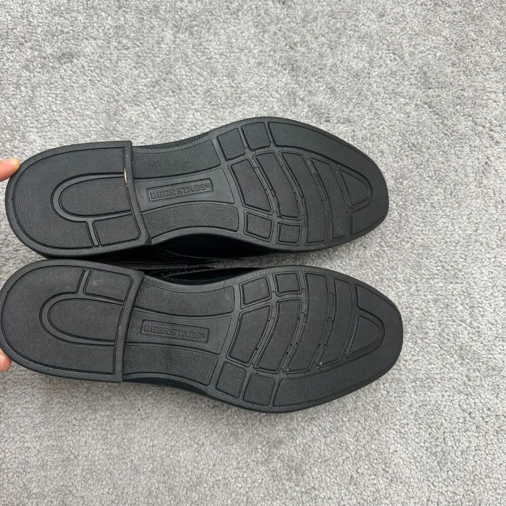 Deer Stags Refine Moc Toe Loafer Slip On Comfort Dress Shoes 10.5 Black Leather